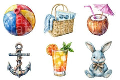 Beach Holiday Clipart Bundle 3 - CraftNest - Digital Crafting and Art