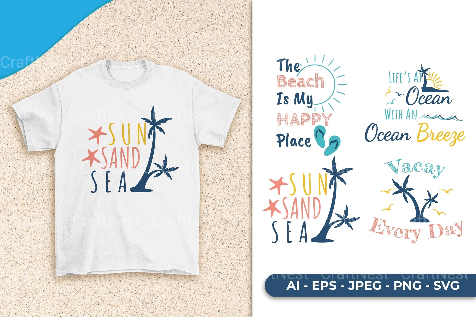 Beach Quote SVG Bundle - CraftNest - Digital Crafting and Art