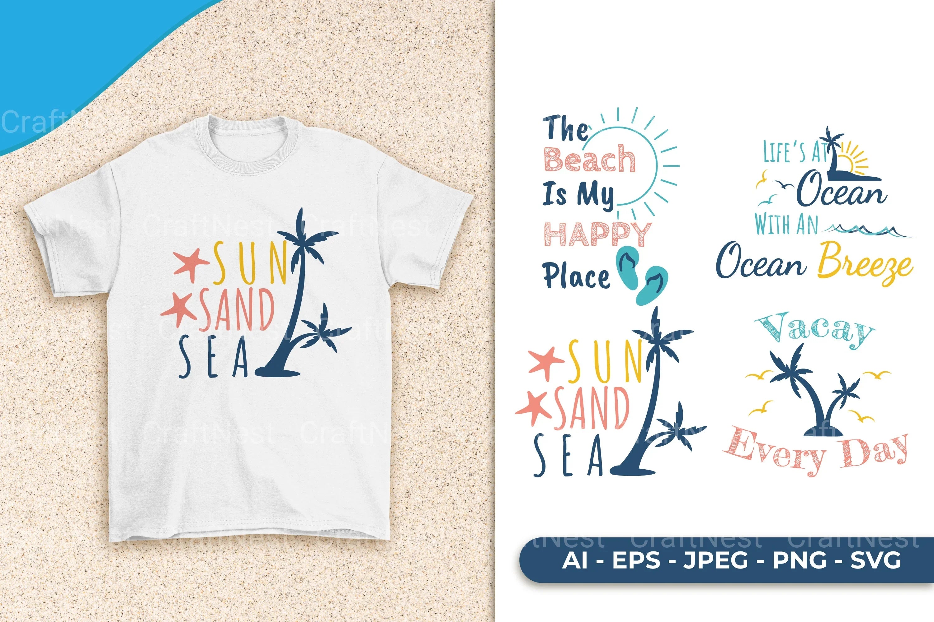 Beach Quote SVG Bundle - CraftNest - Digital Crafting and Art