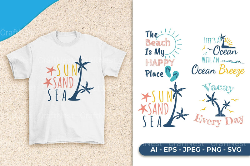 Beach Quote SVG Bundle - CraftNest - Digital Crafting and Art