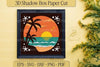 Beach Sunset 3D Layered Paper Cut Clipart Bundle