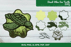 Beach Vibes Sea Turtle 3D Layered SVG Bundle - CraftNest - Digital Crafting and Art