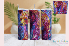 Purple Bear Stained Glass Tumbler Wrap - CraftNest - Digital Crafting and Art