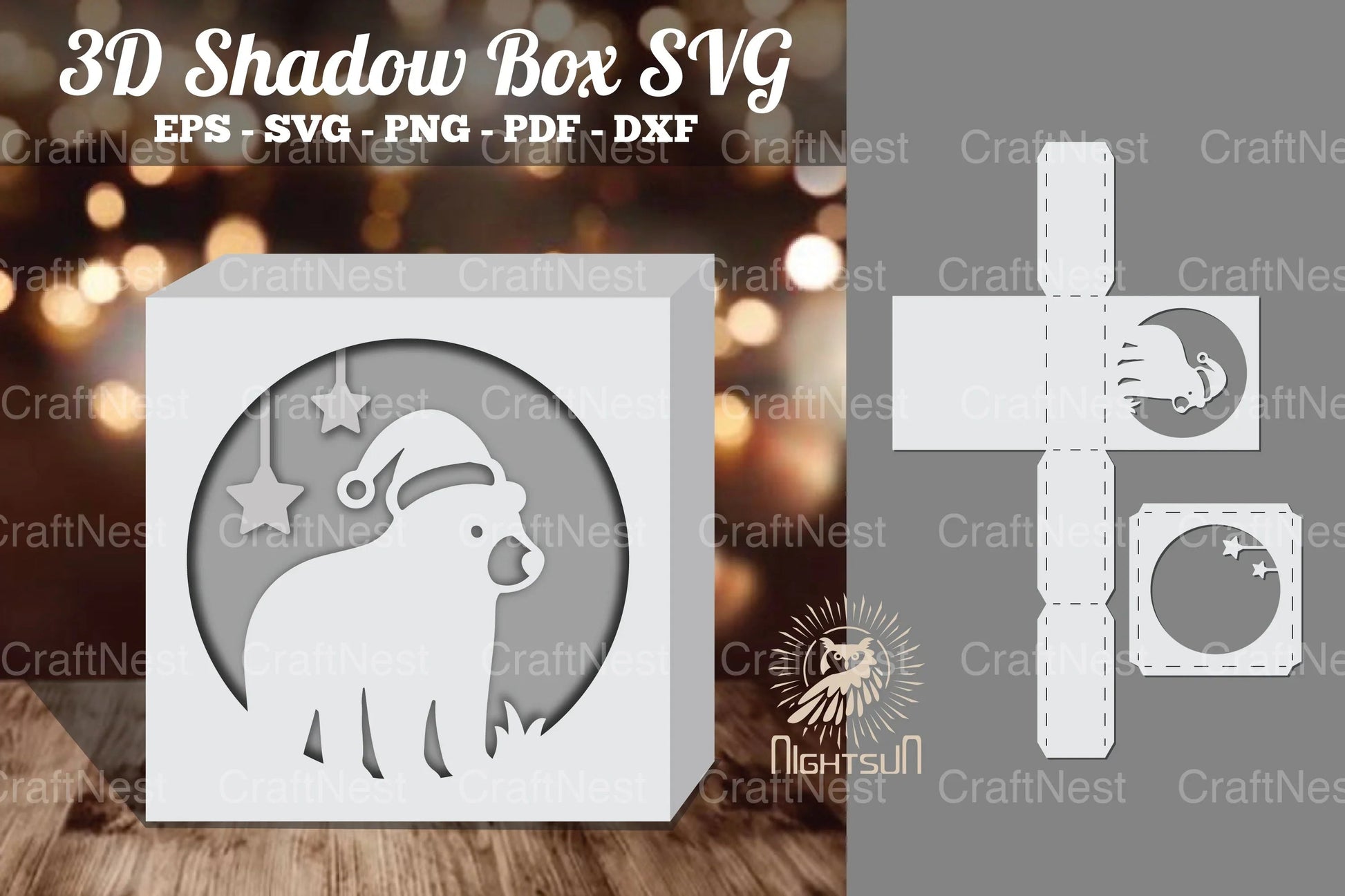 Bear 3D Papercut Shadow Box Clipart Bundle - CraftNest - Digital Crafting and Art