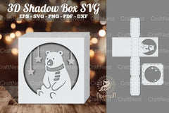 Bear 3D Papercut Shadow Box Clipart Bundle - CraftNest - Digital Crafting and Art