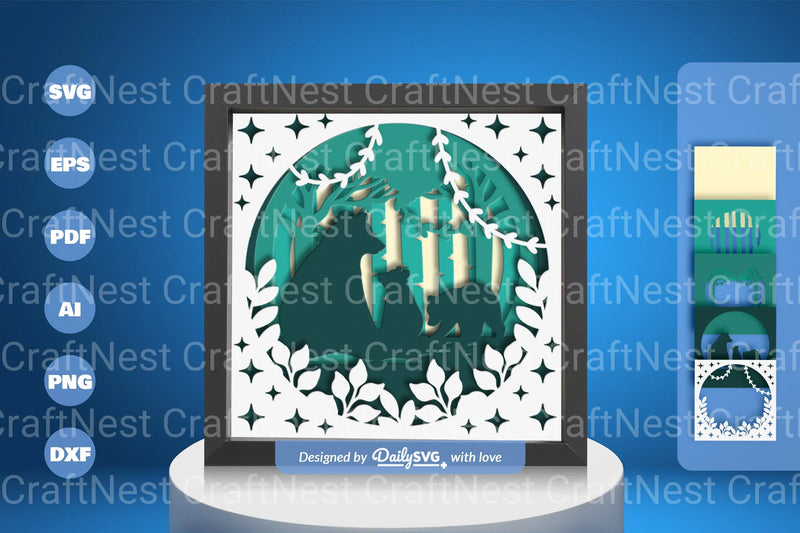 Bear Family Papercut SVG Bundle: Wild Nature Designs - CraftNest - Digital Crafting and Art