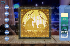Bear Family Papercut SVG Bundle: Wild Nature Designs - CraftNest - Digital Crafting and Art