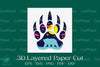 Bear Footprint 3D Layered Papercut Clipart Bundle