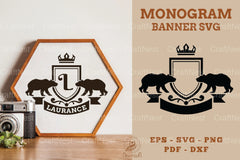 Bear Monogram Banner SVG Bundle - CraftNest - Digital Crafting and Art