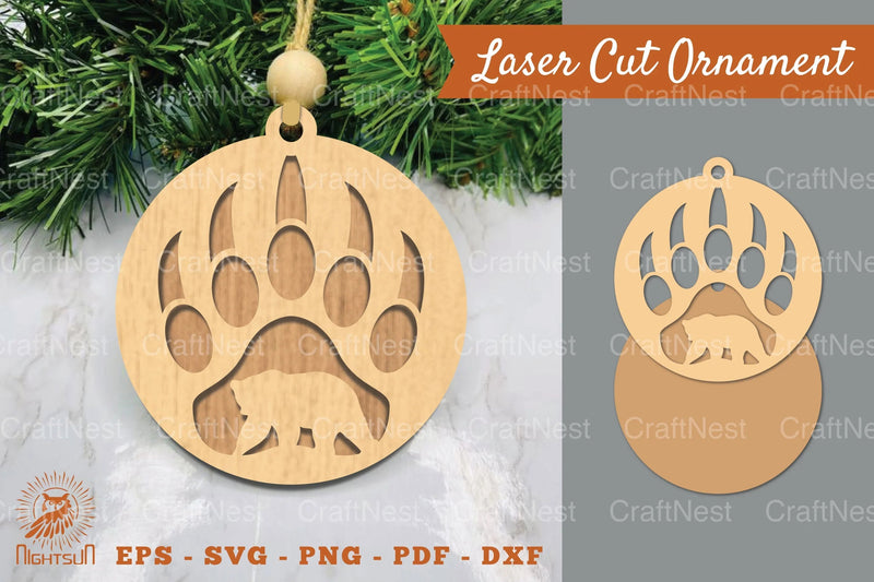 Bear Paw Laser Cut Ornament Clipart Bundle - CraftNest - Digital Crafting and Art