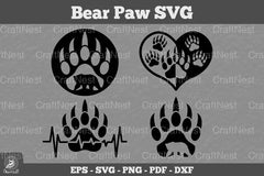 Bear Paw Animal Clipart Bundle - CraftNest - Digital Crafting and Art