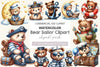 Bear Sailor Nautical Clipart Bundle 2