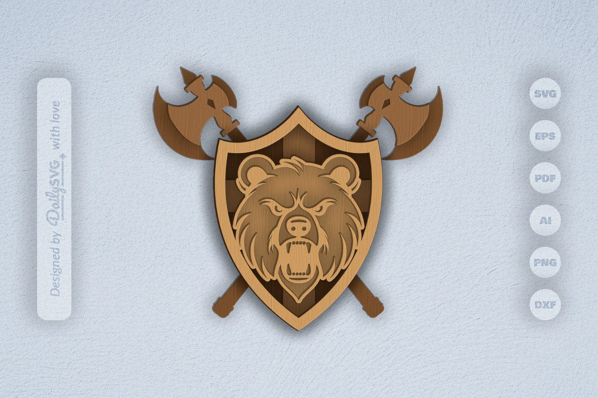 Bear Shield Laser Cut SVG Bundle - CraftNest - Digital Crafting and Art