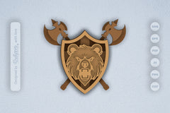 Bear Shield Laser Cut SVG Bundle - CraftNest - Digital Crafting and Art