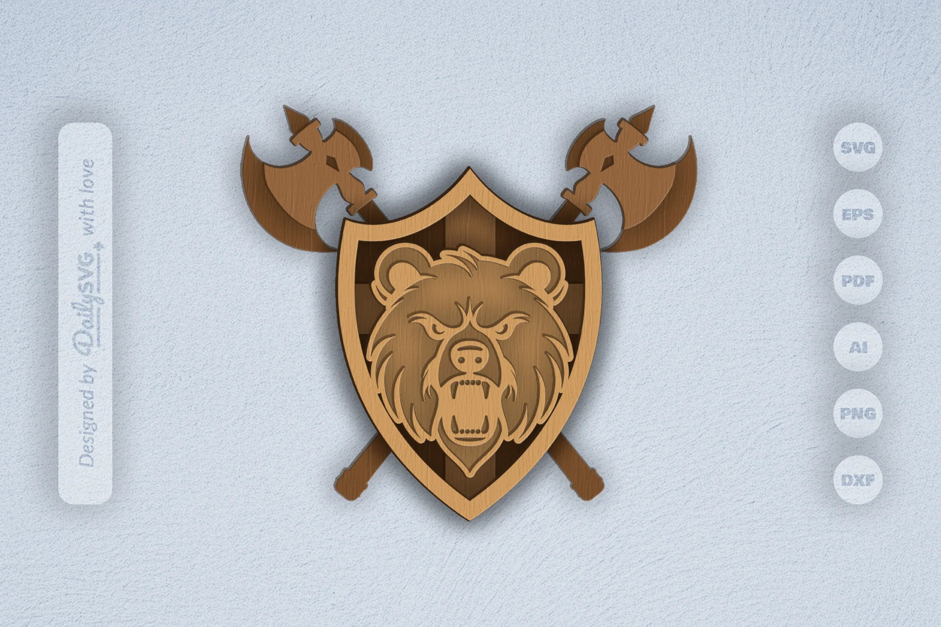 Bear Shield Laser Cut SVG Bundle - CraftNest - Digital Crafting and Art