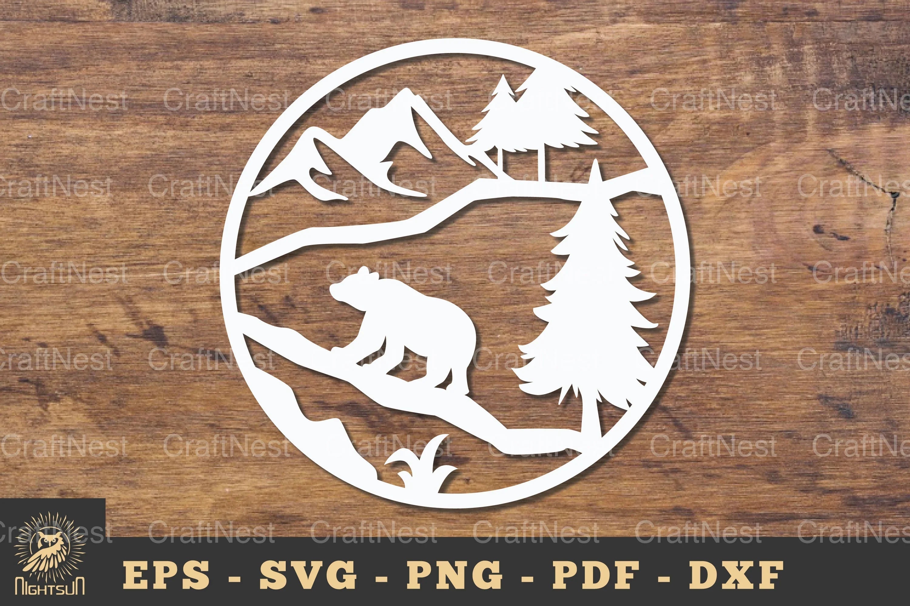 Bear in Forest Papercut Clipart Bundle - CraftNest - Digital Crafting and Art