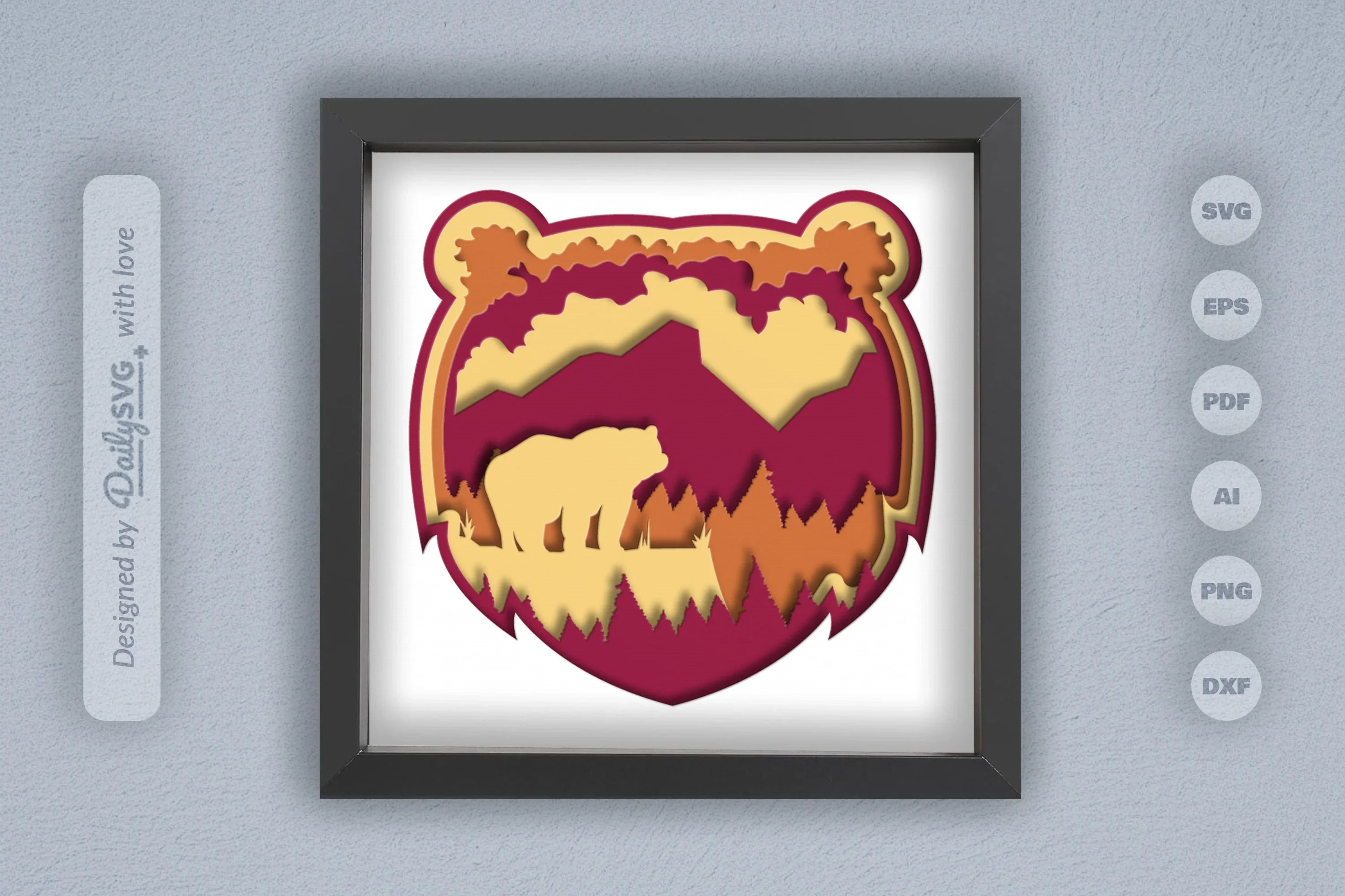 Bear in Nature Papercut SVG Bundle - CraftNest - Digital Crafting and Art