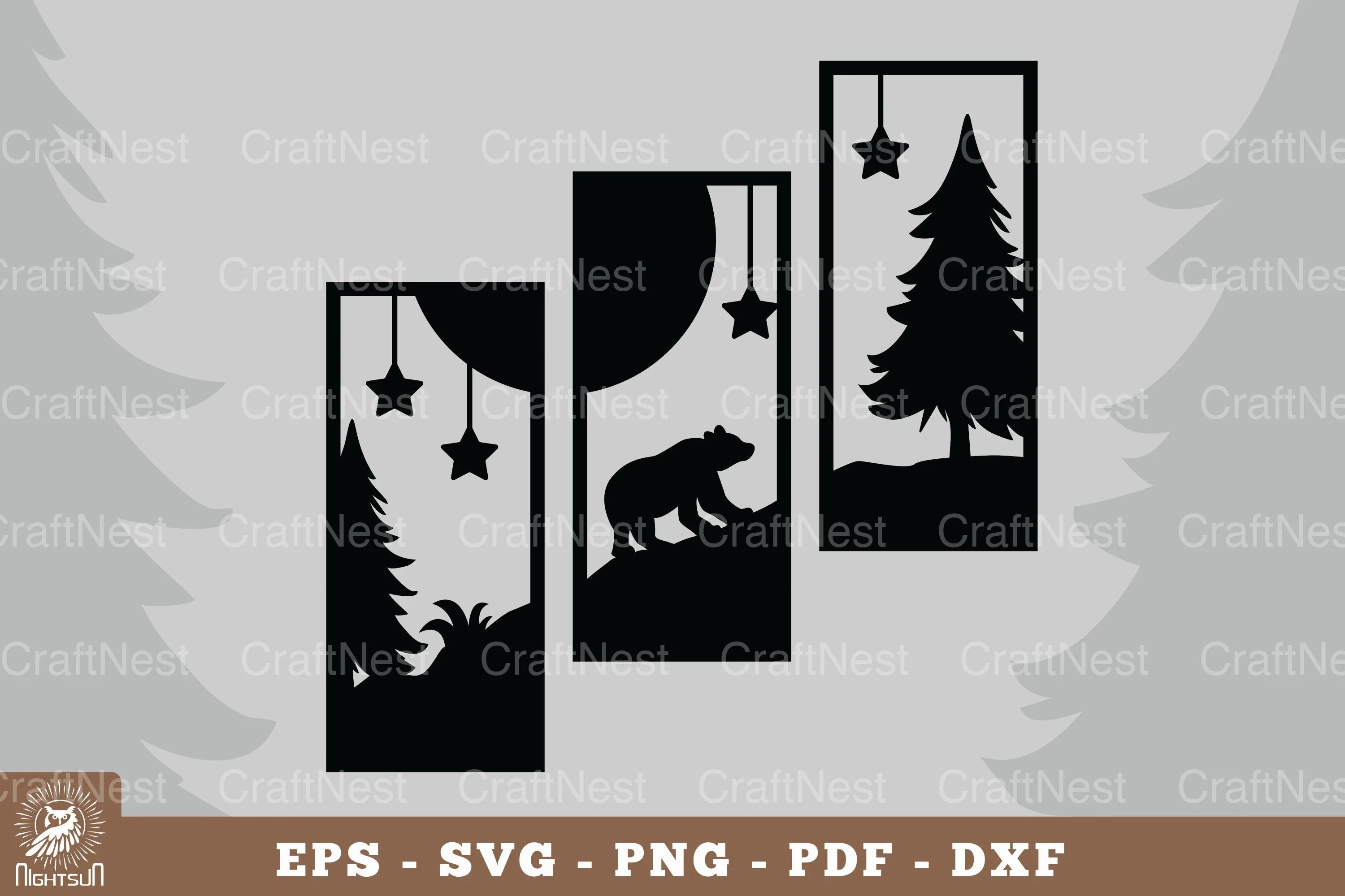 Bear in the Forest Home Decor Clipart Bundle - CraftNest - Digital Crafting and Art