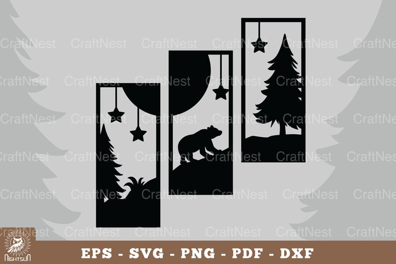 Bear in the Forest Home Decor Clipart Bundle - CraftNest - Digital Crafting and Art