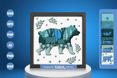 Bear in the Forest Papercut SVG Bundle - CraftNest - Digital Crafting and Art