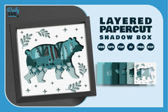 Bear in the Forest Papercut SVG Bundle - CraftNest - Digital Crafting and Art