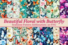 Beautiful Floral Butterfly Pattern Clipart Bundle - CraftNest - Digital Crafting and Art
