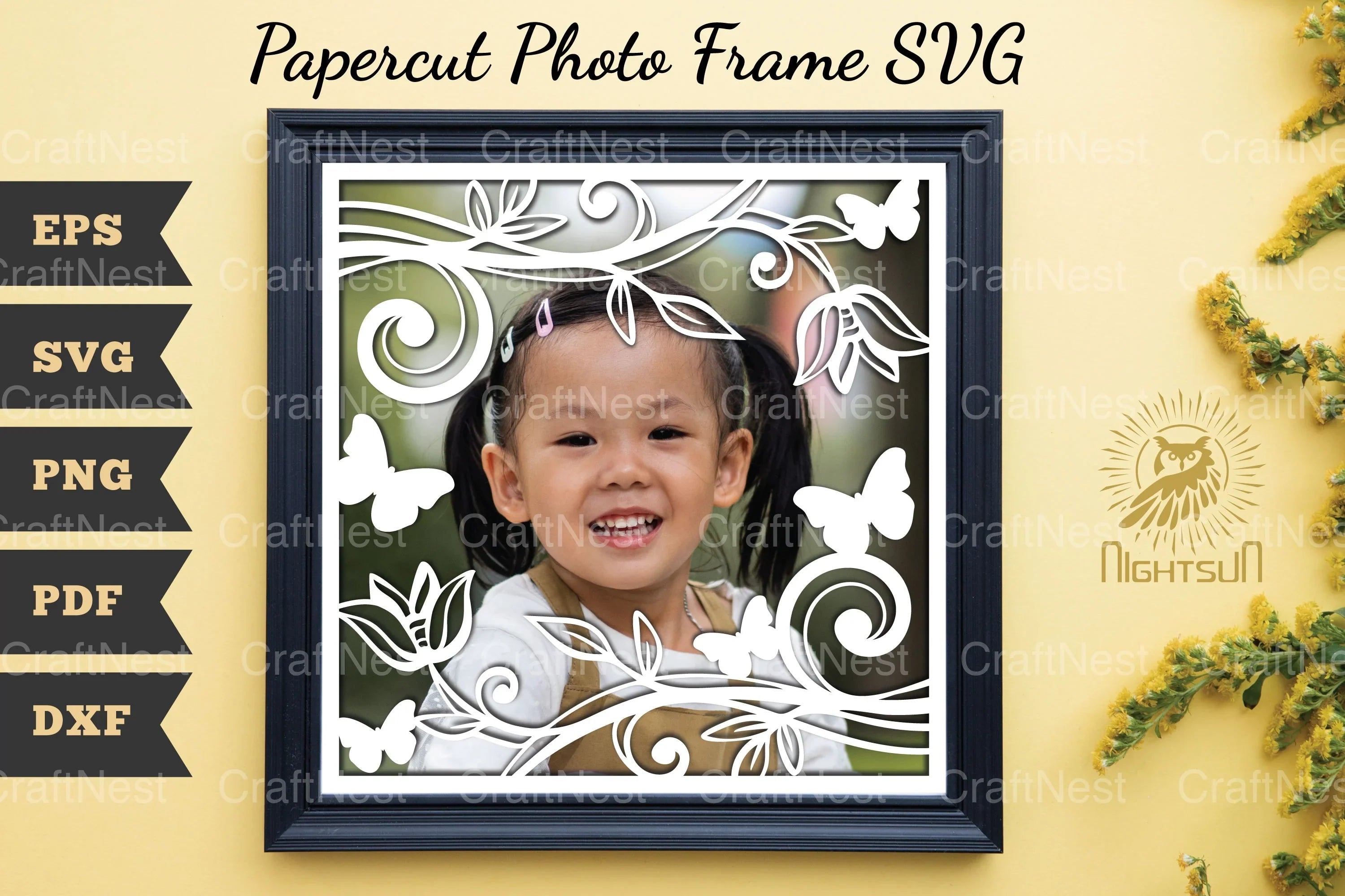 Beautiful Floral Photo Frame Papercut Clipart Bundle - CraftNest - Digital Crafting and Art