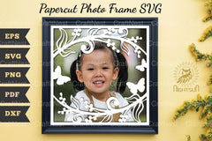 Beautiful Floral Photo Frame Papercut Clipart Bundle - CraftNest - Digital Crafting and Art