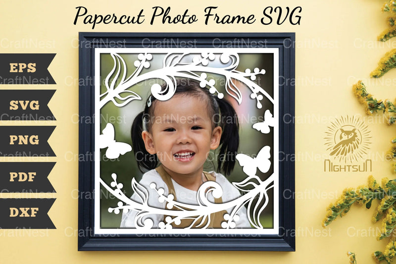 Beautiful Floral Photo Frame Papercut Clipart Bundle - CraftNest - Digital Crafting and Art