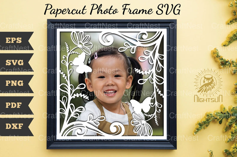 Beautiful Floral Photo Frame Papercut SVG Bundle - CraftNest - Digital Crafting and Art