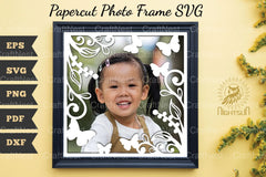Beautiful Floral Photo Frame Papercut SVG Bundle - CraftNest - Digital Crafting and Art