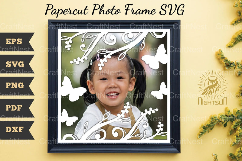 Beautiful Floral Photo Frame Papercut Clipart Bundle - CraftNest - Digital Crafting and Art
