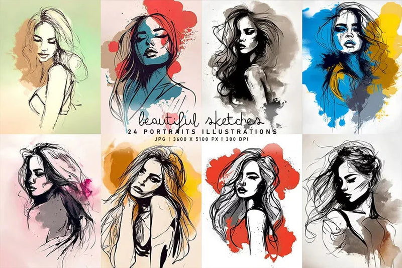 Beautiful Sketches - Women - CraftNest - Digital Crafting and Art