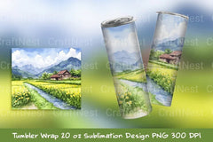 Beautiful Village Tumbler Wrap - CraftNest - Digital Crafting and Art