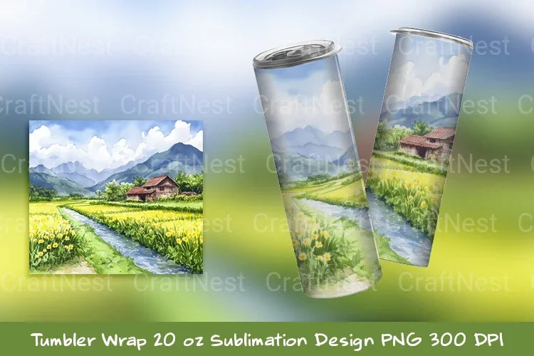 Beautiful Village Tumbler Wrap - CraftNest - Digital Crafting and Art