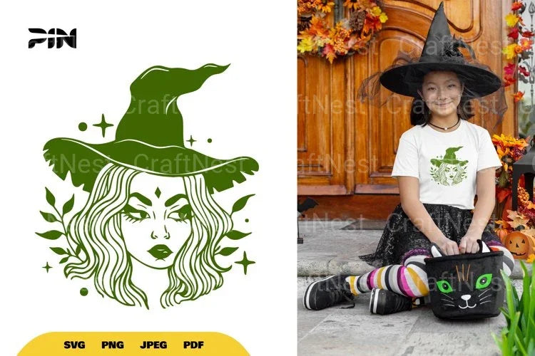 Beautiful Witch Halloween SVG Bundle - CraftNest - Digital Crafting and Art