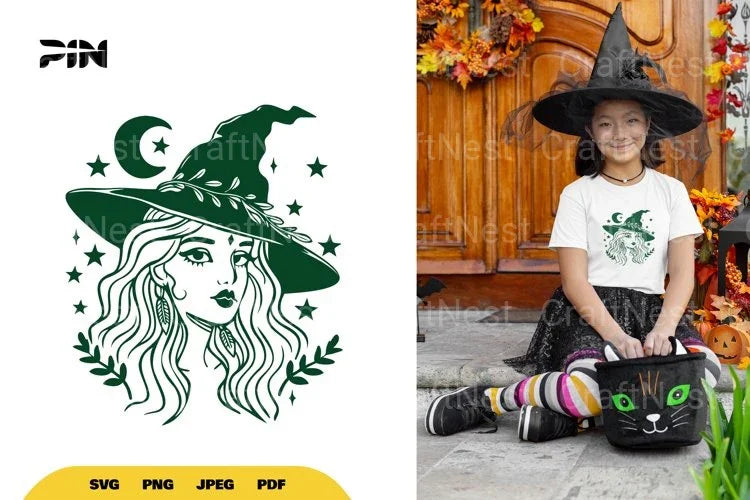 Beautiful Witch Halloween SVG Bundle - CraftNest - Digital Crafting and Art