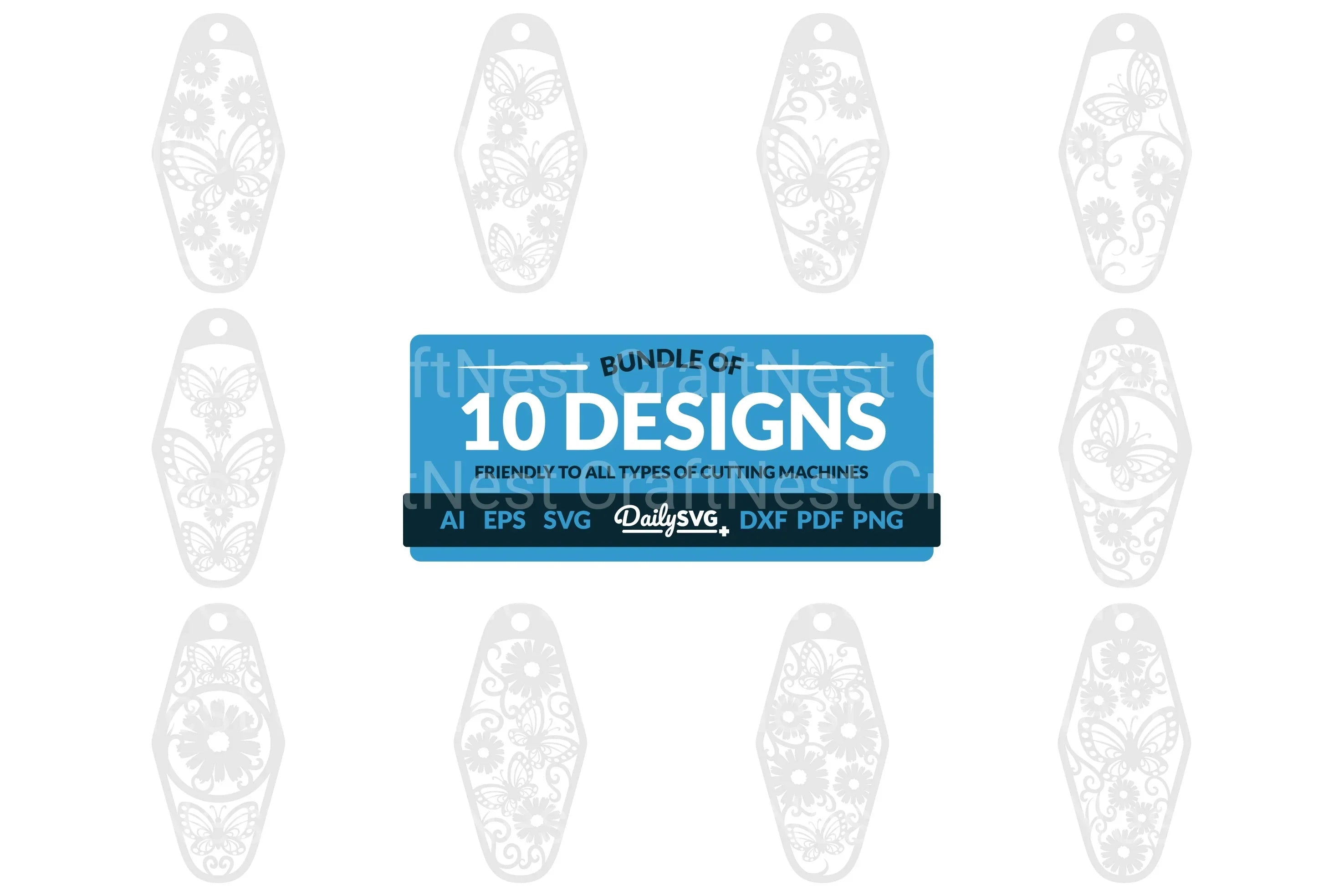 Daily Beauty Floral Butterfly Motel Keychain Clipart