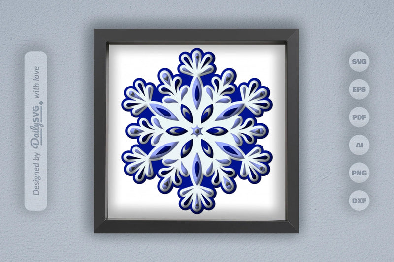 Beauty Snowflake Mandala Papercut SVG Bundle - CraftNest - Digital Crafting and Art
