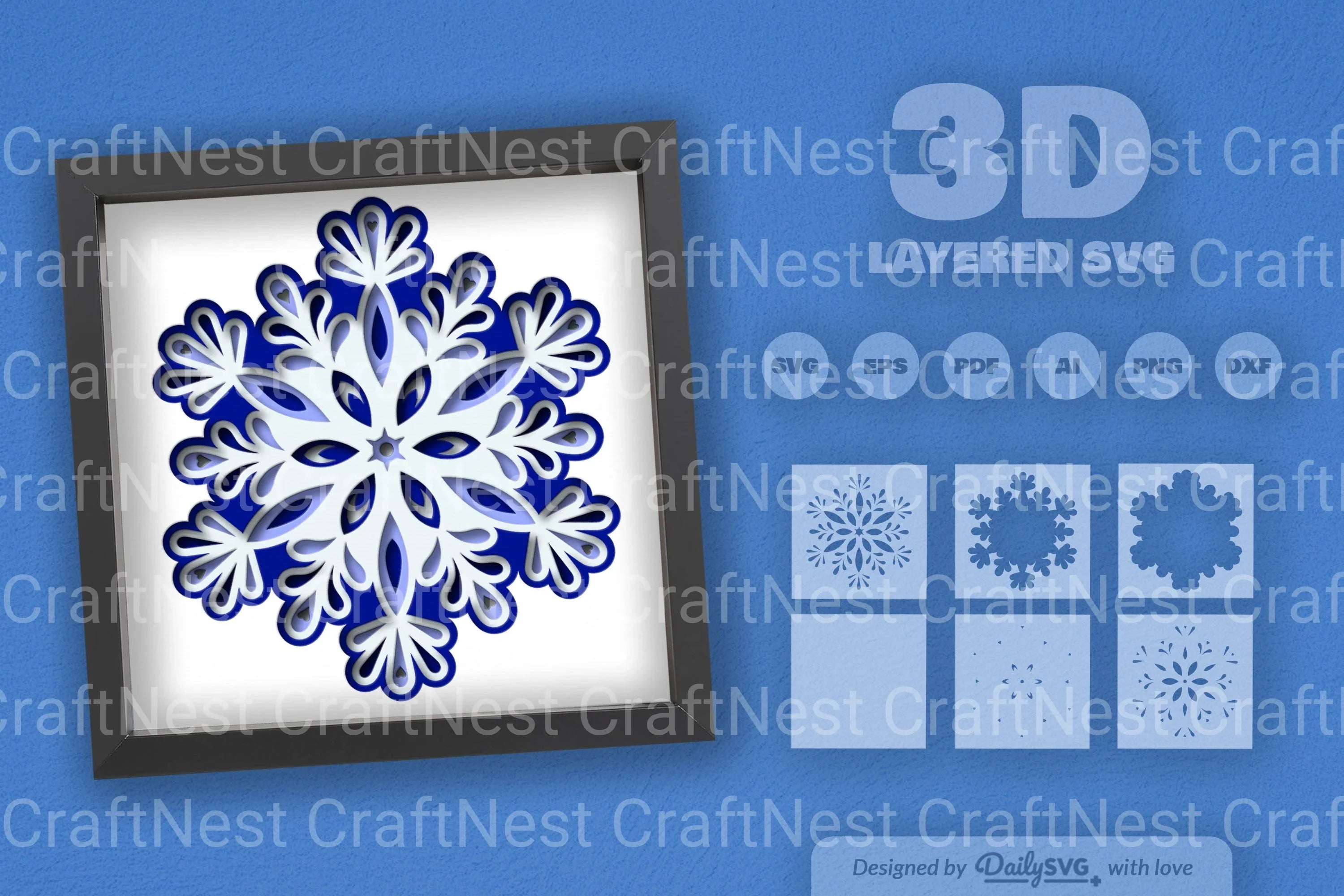 Beauty Snowflake Mandala Papercut SVG Bundle