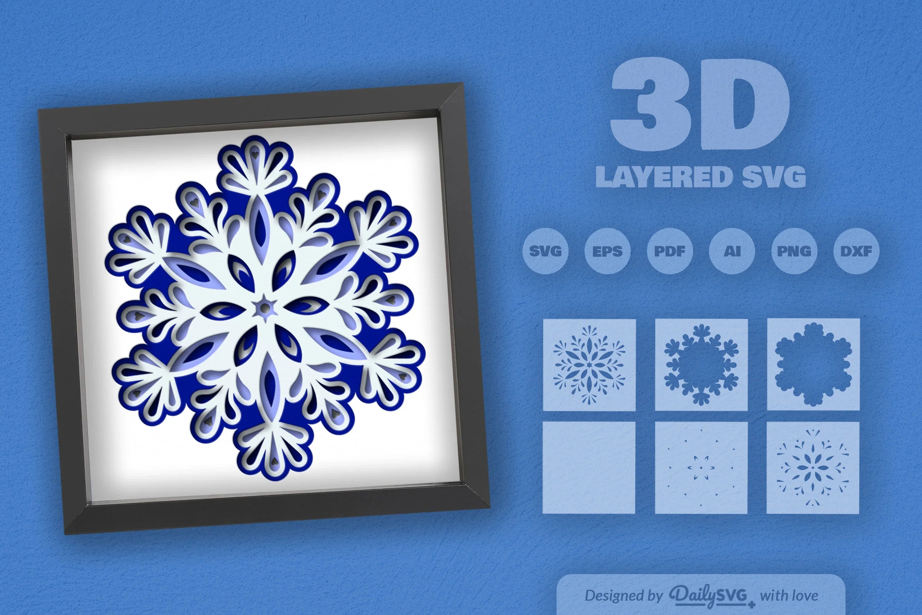 Beauty Snowflake Mandala Papercut SVG Bundle - CraftNest - Digital Crafting and Art