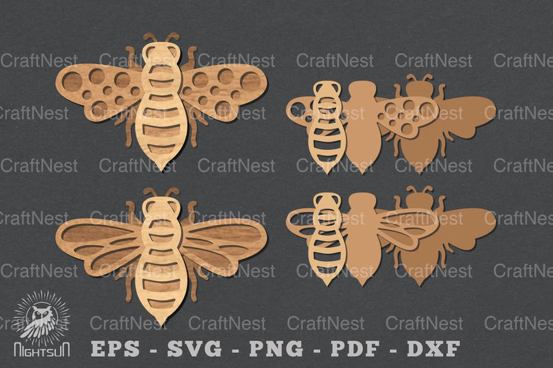 Bee Laser Cut Design Bundle - CraftNest - Digital Crafting and Art