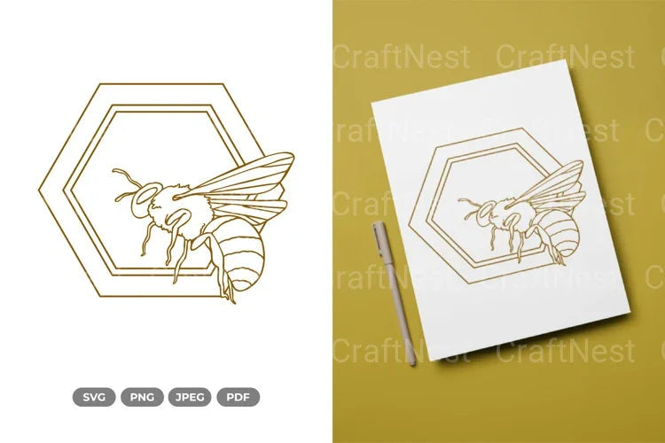 Bee and Honeycomb SVG Bundle - CraftNest - Digital Crafting and Art