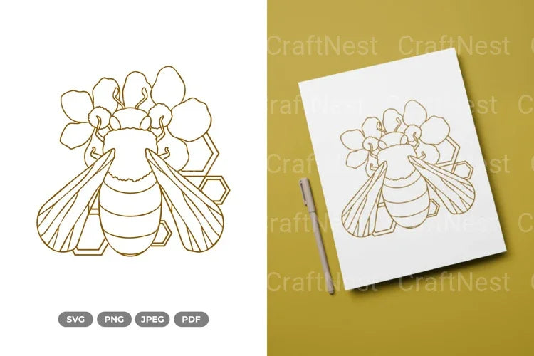 Bee and Honeycomb SVG Bundle - CraftNest - Digital Crafting and Art