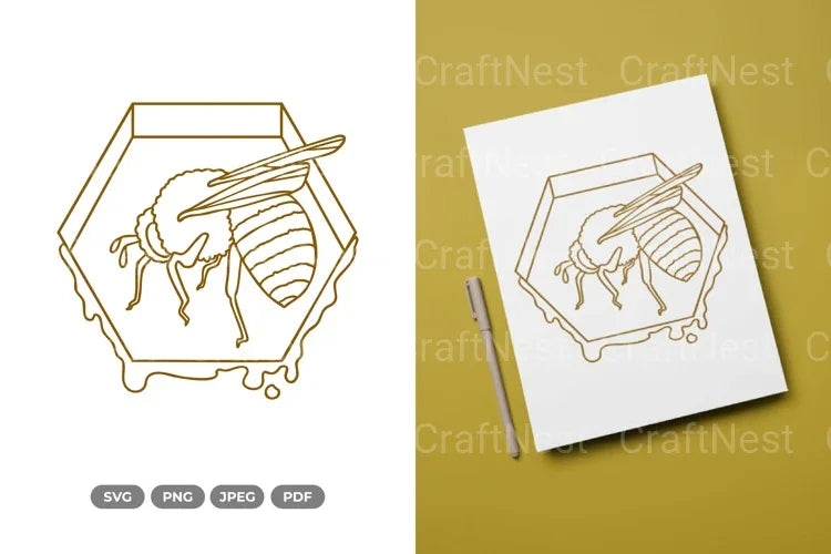 Bee and Honeycomb SVG Bundle - CraftNest - Digital Crafting and Art