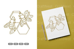 Bee and Honeycomb SVG Bundle - CraftNest - Digital Crafting and Art
