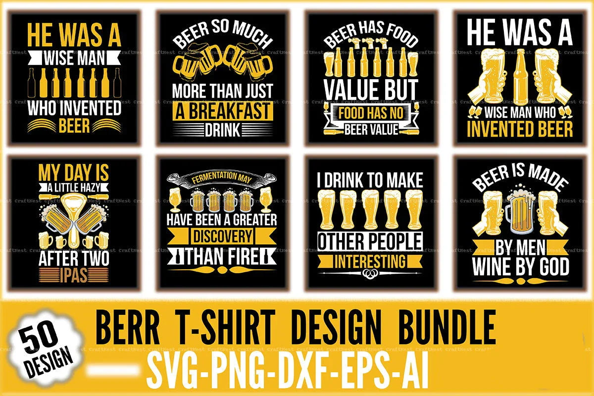 Beer T-Shirt Design SVG Bundle - CraftNest - Digital Crafting and Art