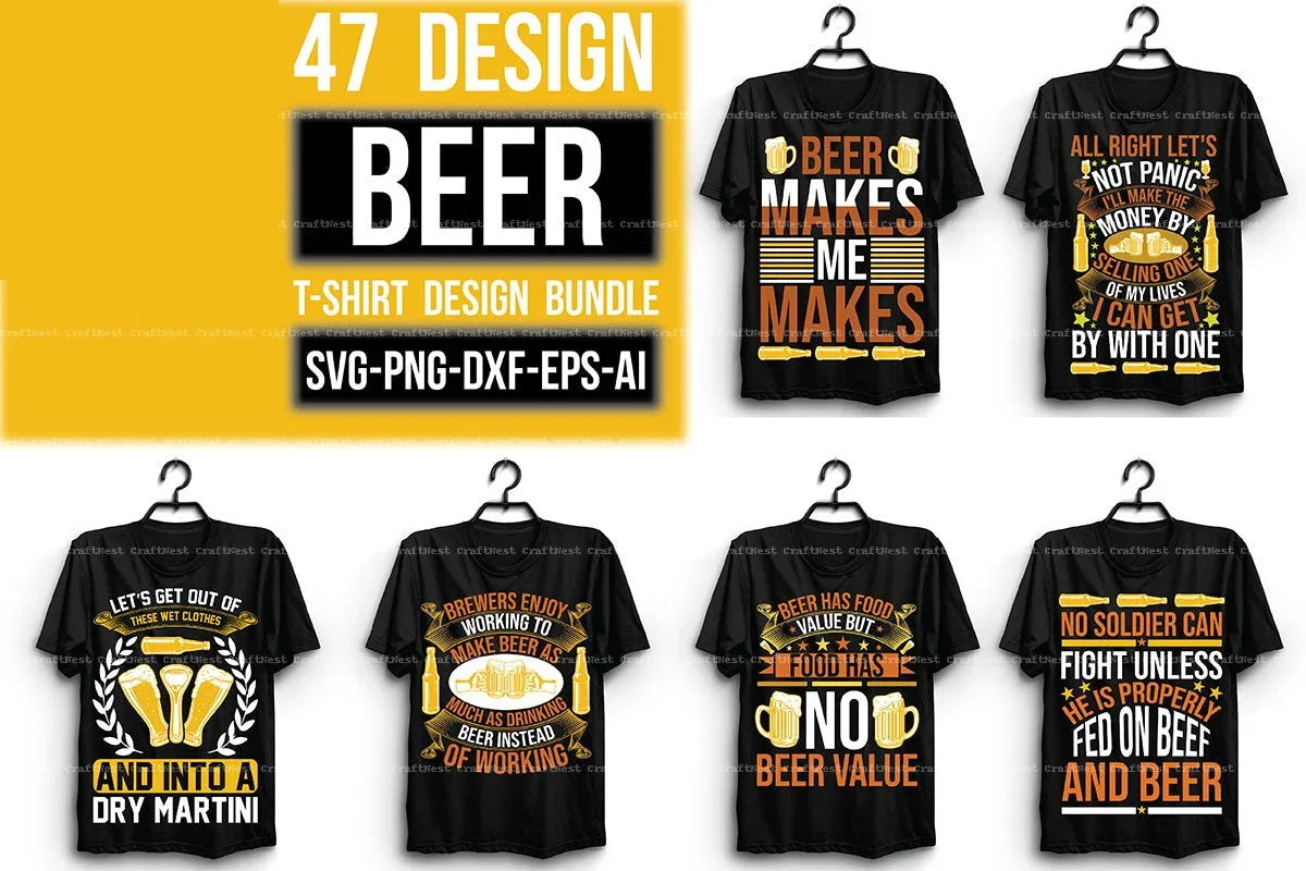 Beer T-Shirt Design SVG Bundle