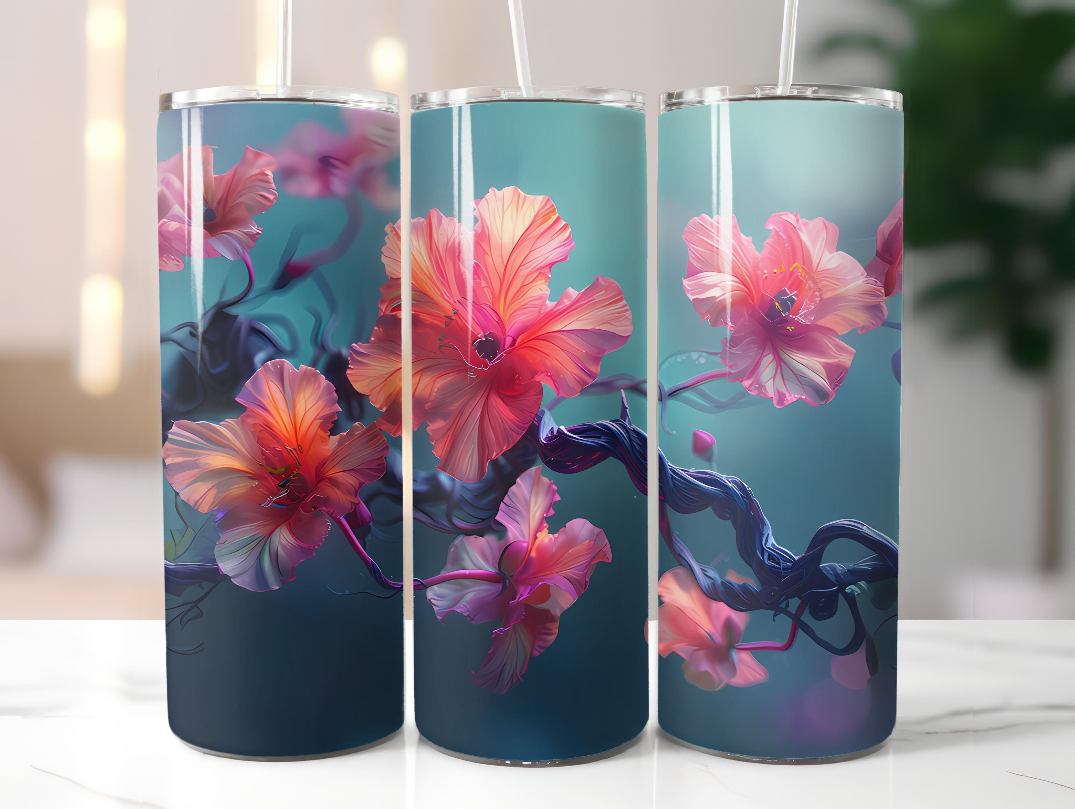 Begonias Flowers Tumbler Wrap - CraftNest - Digital Crafting and Art