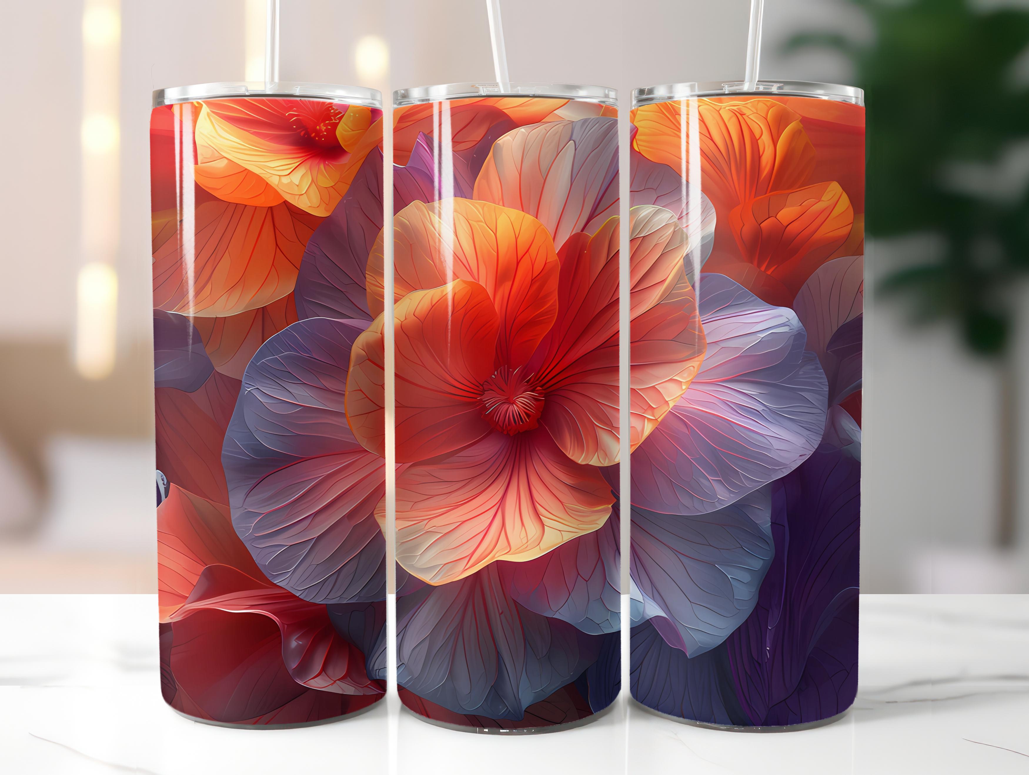 Begonias Flowers Tumbler Wrap - CraftNest - Digital Crafting and Art
